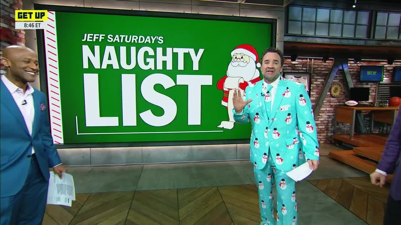 Jeff Saturday Reveals His Top 5 NFL Naughty List Teams This Season – You Won’t Believe Who Made the Cut! 📝👀 | Get Up