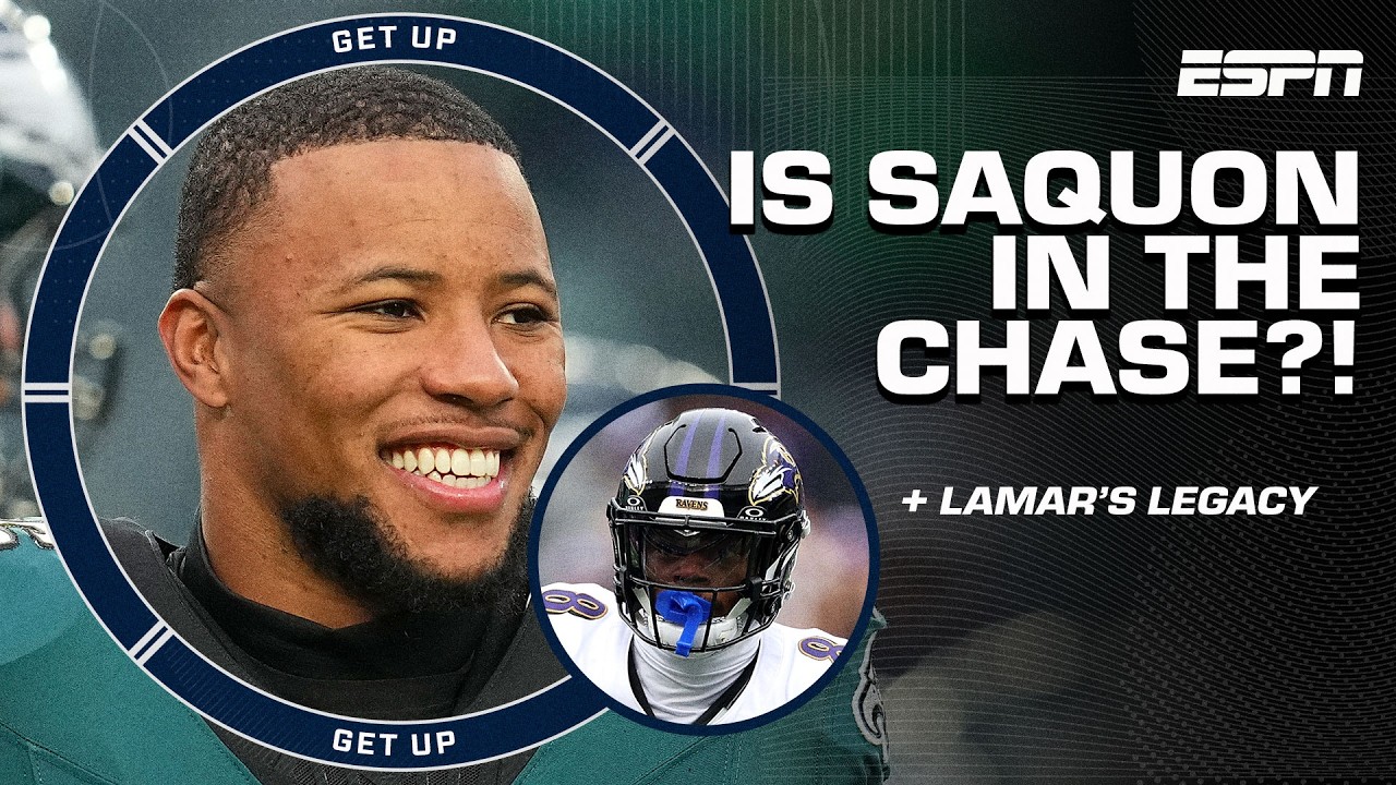 Can Saquon Barkley BREAK the Single-Season Rushing Record? 📈 Plus, What’s at Stake for Lamar’s Legacy? 😮 | Get Up