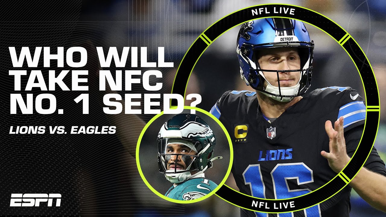 Eagles vs. Lions: Who Will Claim the NFC’s Top Seed? 🦅🤔 Can Jalen Hurts Propel Philly to Victory? | NFL Live